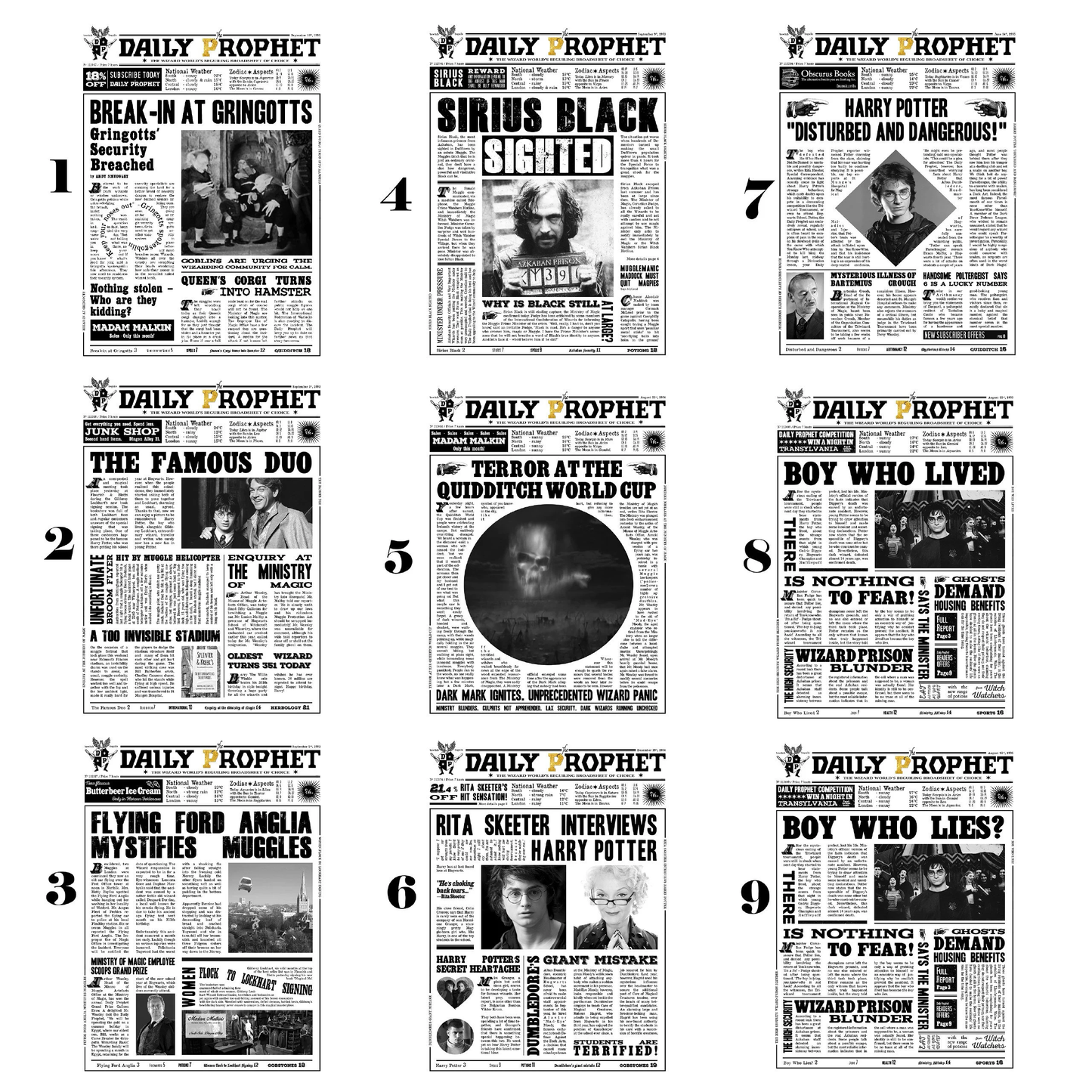 The Daily Prophet newspapers 12 pages