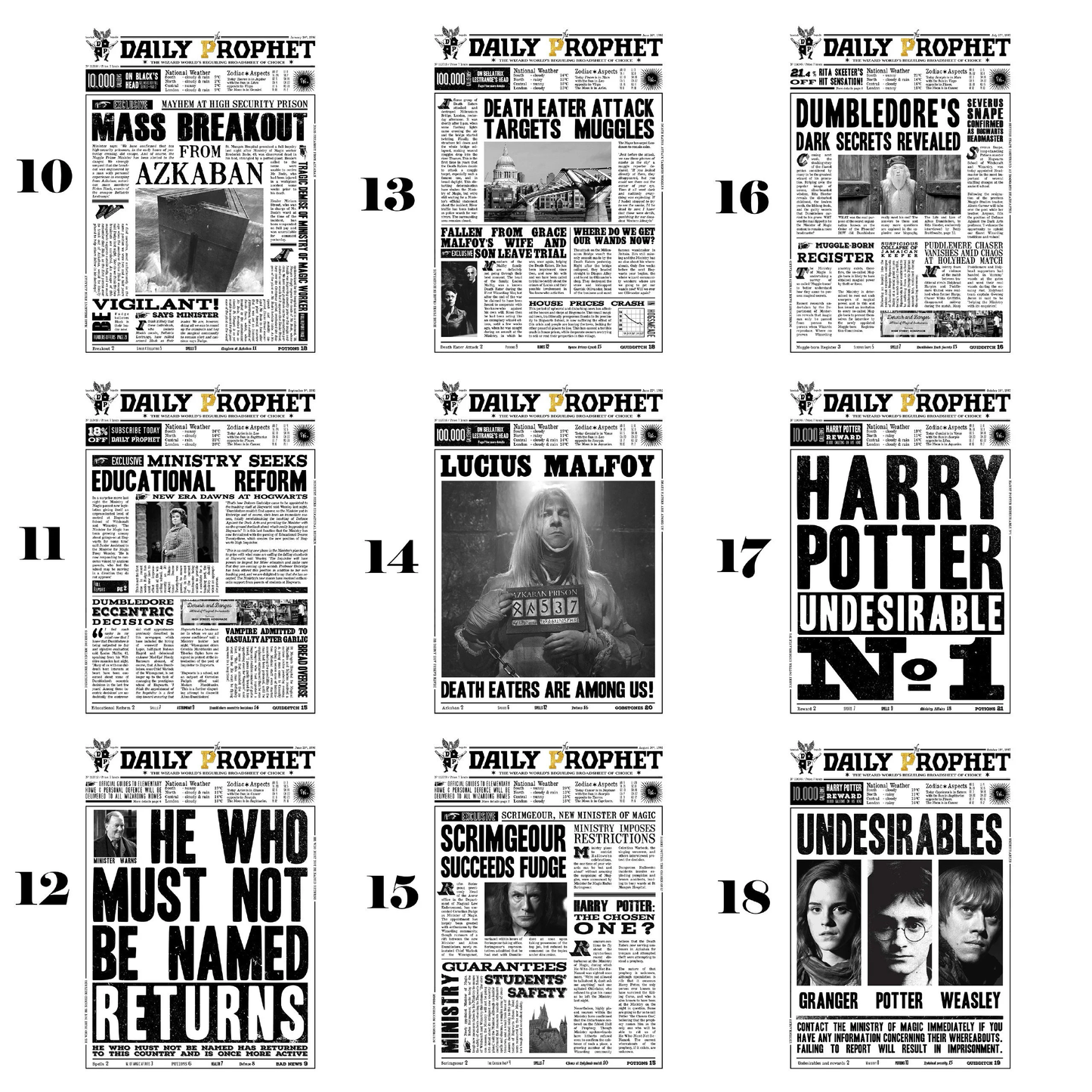 The Daily Prophet newspapers 12 pages