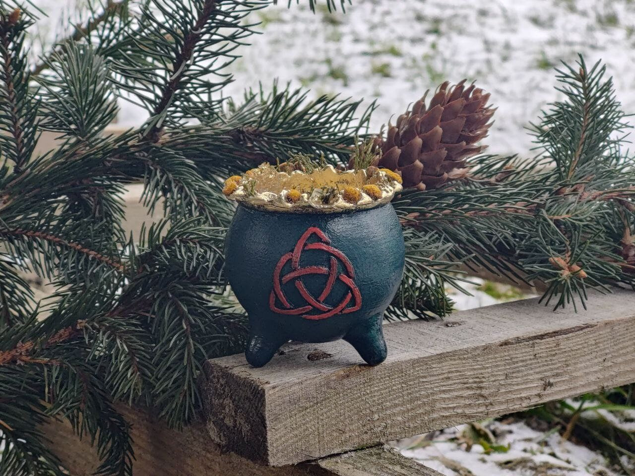 Candlestick The book of shadows BOS charm Charmed triquetra Halliwell power candle