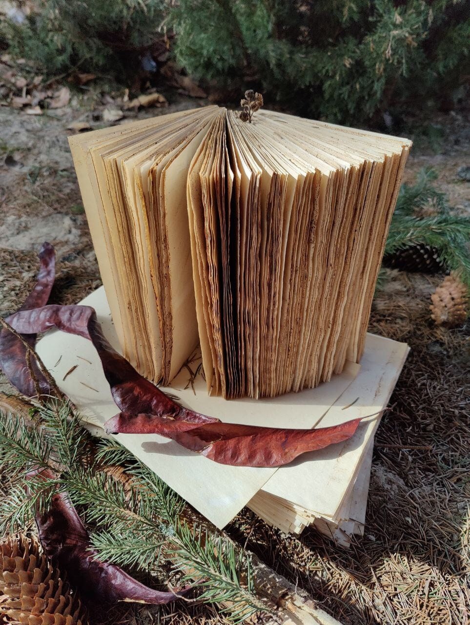 Journal refill paper aged paper block for handmade journal blank pages - Make your own book - DIY