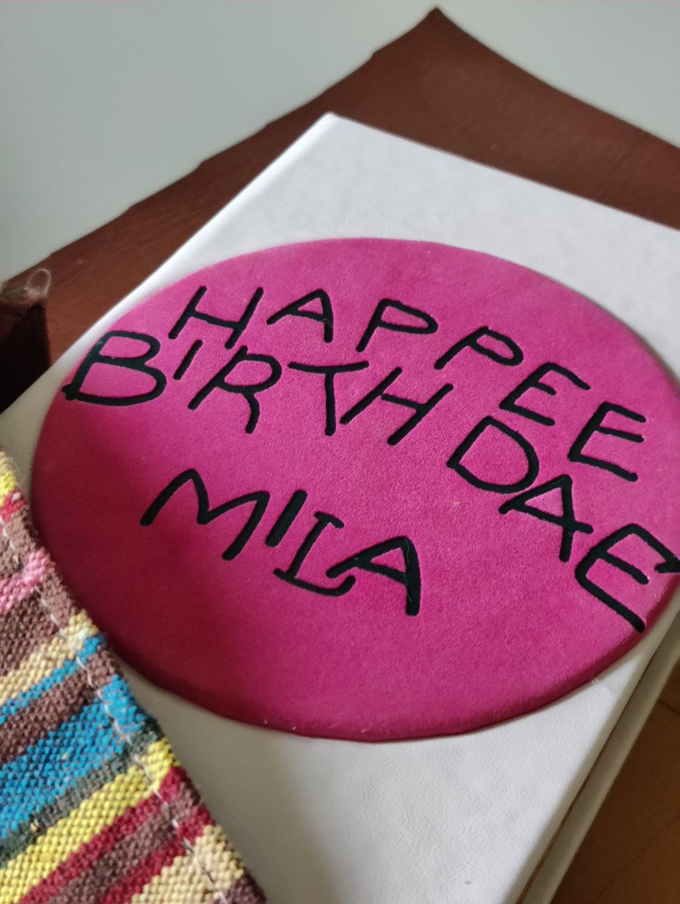 Happee birthdae cake pie Notebook Book Personalized with name