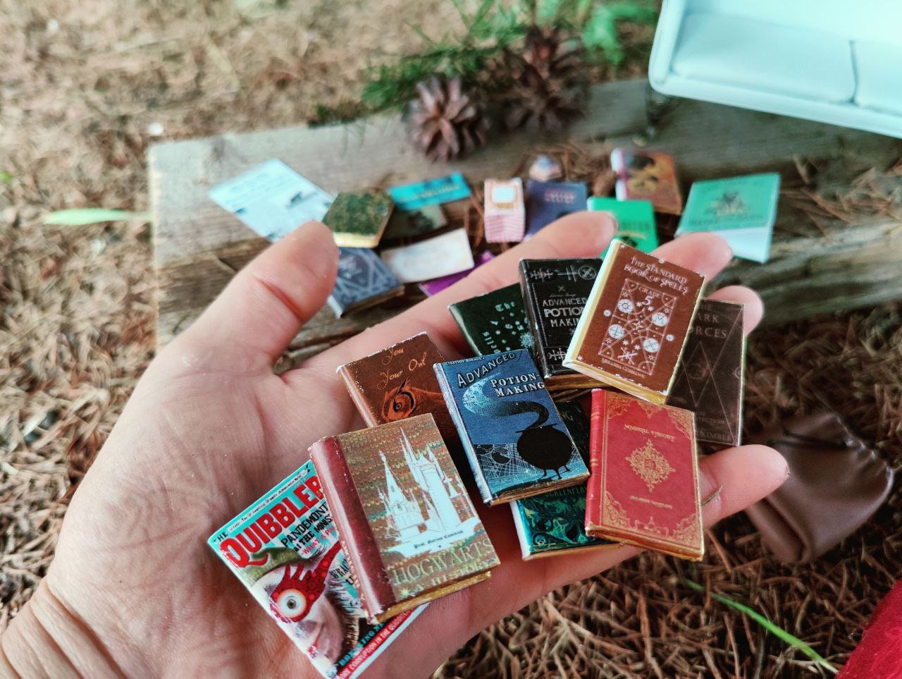 Books for doll house for doll advanced potion making Miniature Magic books Library Witch