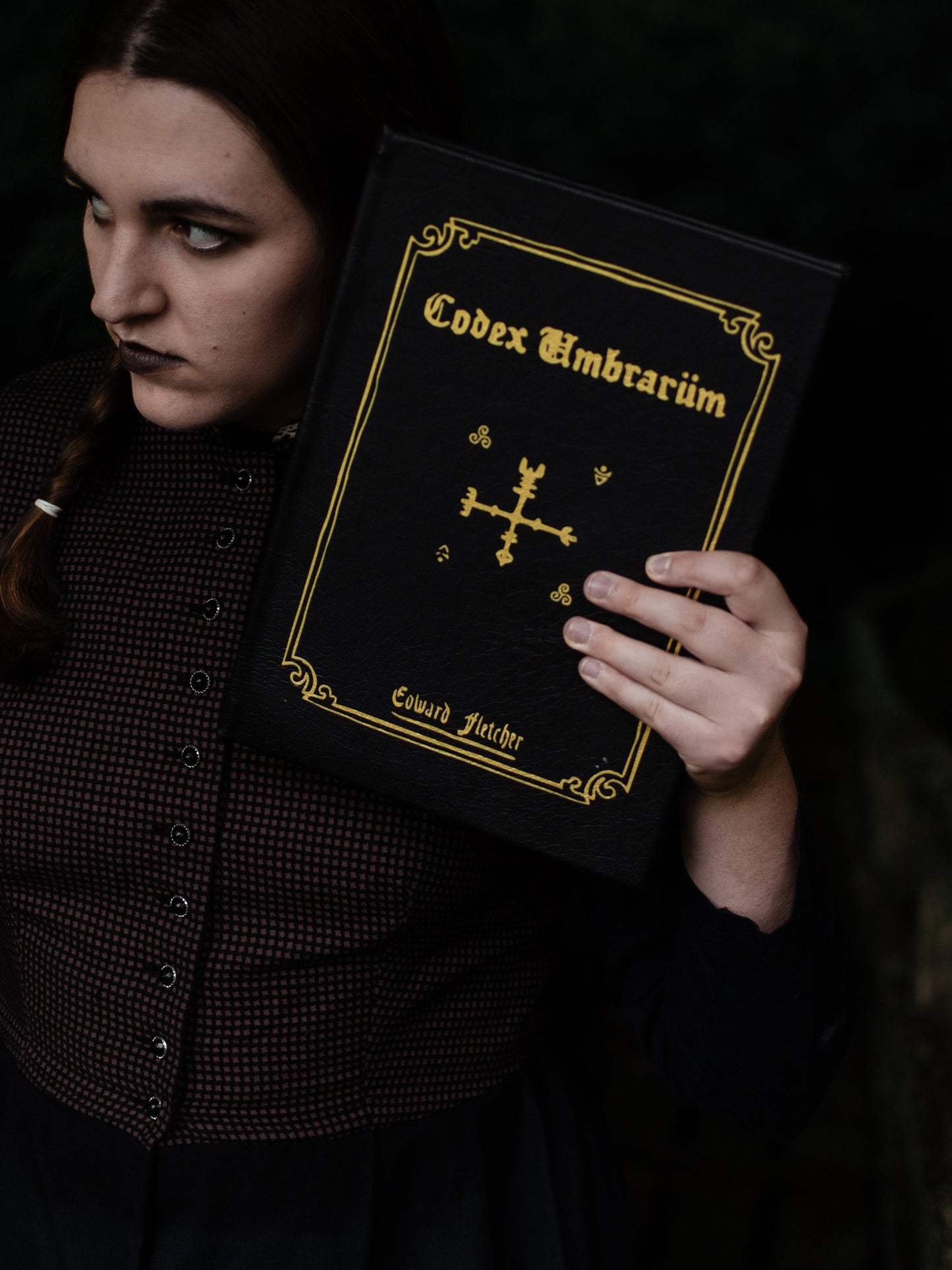 Codex Umbrarum - Book of Shadows spell book - Wednesday Design: Grimoire Journal, sketchbook 8.25 x 11 inch Handmade Journal