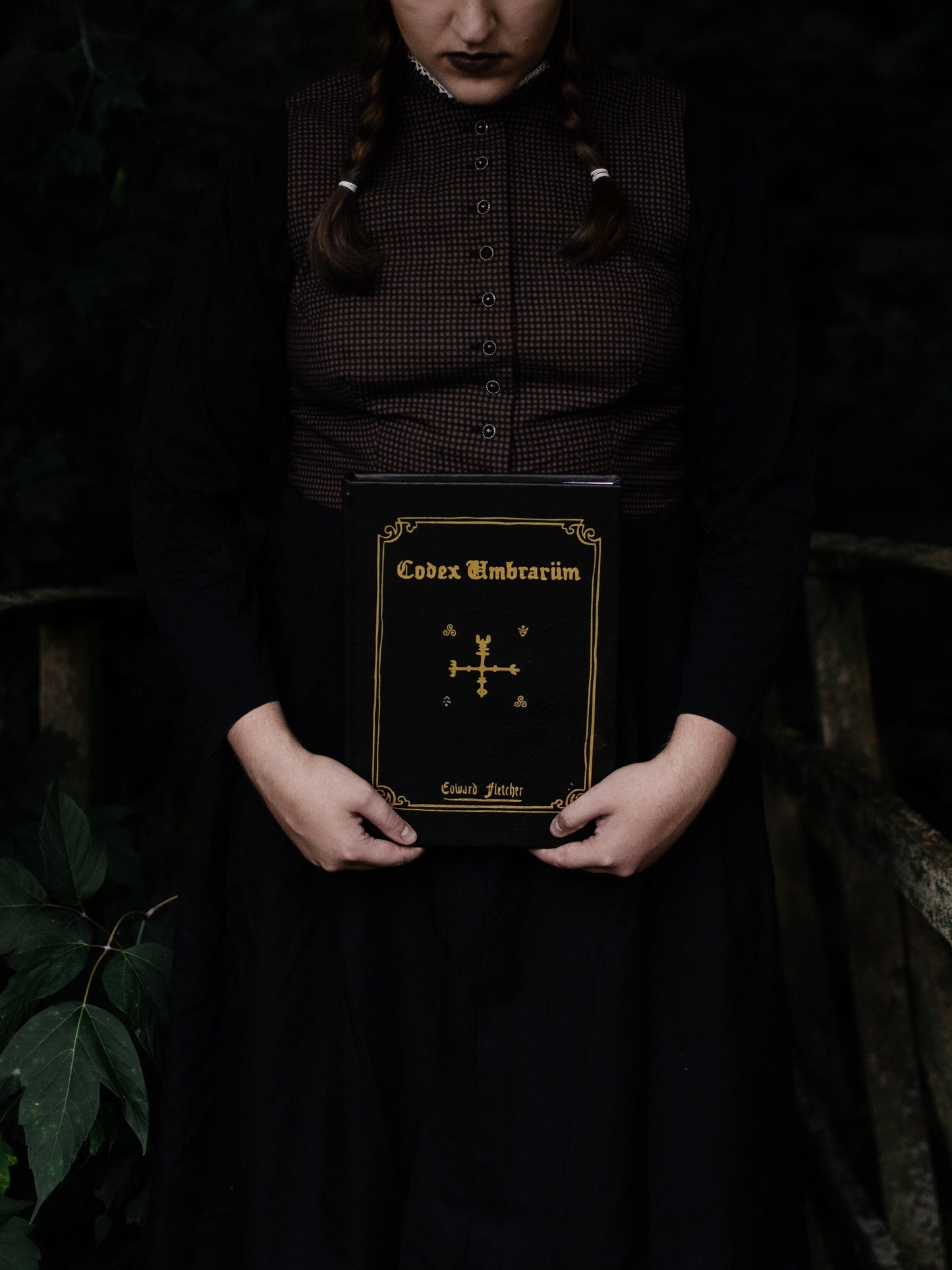 Codex Umbrarum - Book of Shadows spell book - Wednesday Design: Grimoire Journal, sketchbook 8.25 x 11 inch Handmade Journal