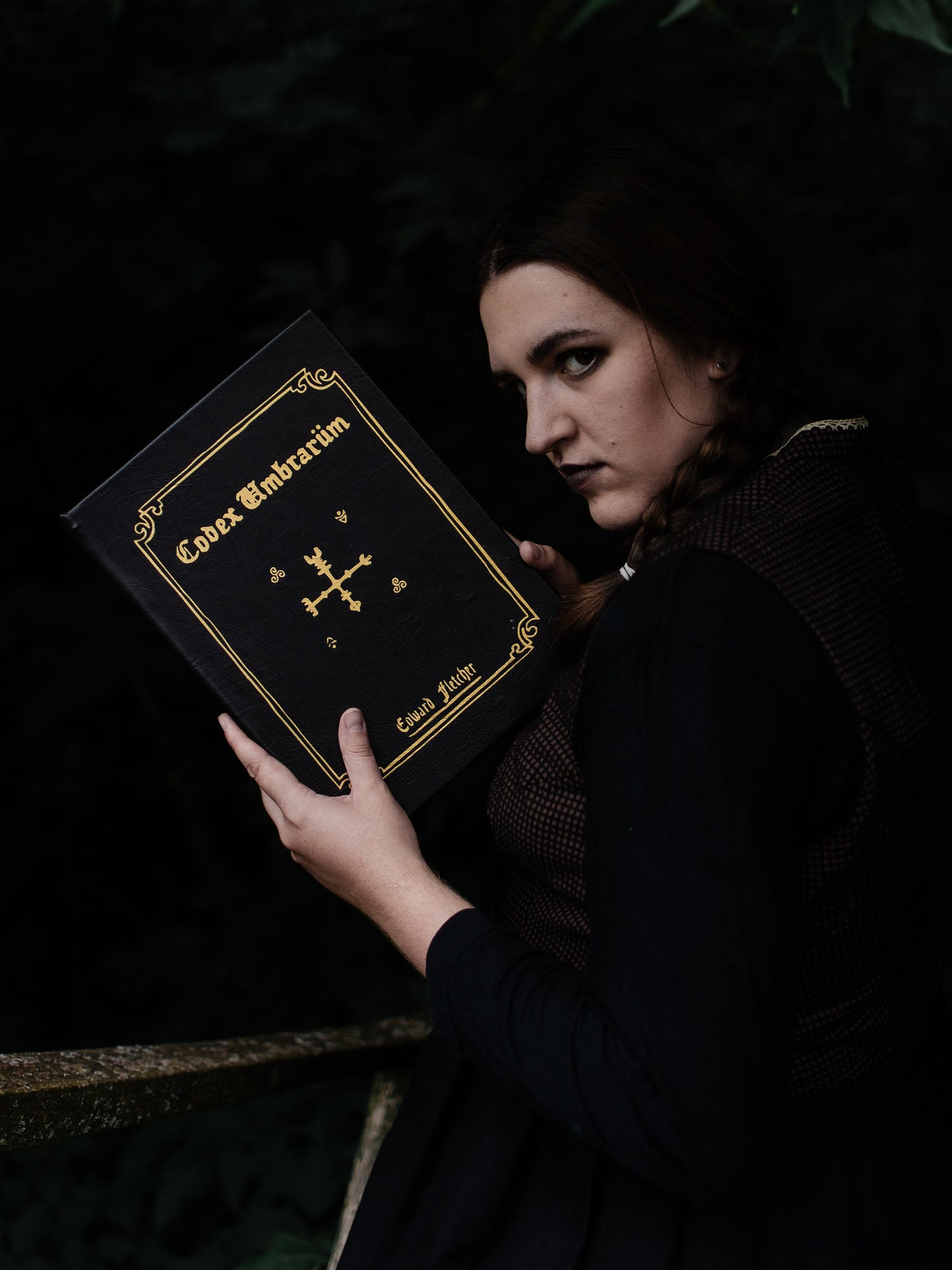 Codex Umbrarum - Book of Shadows spell book - Wednesday Design: Grimoire Journal, sketchbook 8.25 x 11 inch Handmade Journal
