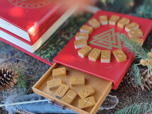 Valknut Viking Double Book with runes Red book notebook journal
