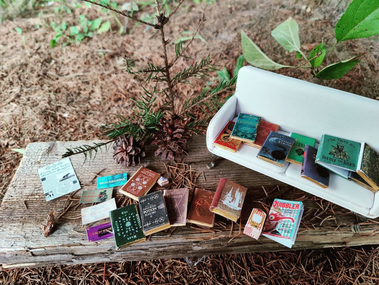 Books for doll house for doll advanced potion making Miniature Magic books Library Witch
